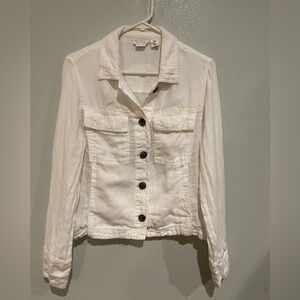 Nicole Miller Women's White Linen Jacket
